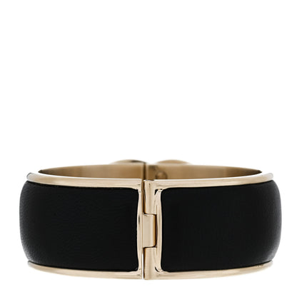 Chanel Lambskin CC Turnlock Cuff Bracelet Black Gold 3 of 5