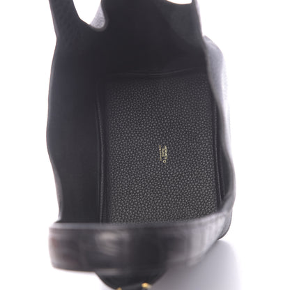Hermes Taurillon Clemence Matte Alligator Picotin Lock Touch 18 PM Black 5 of 11