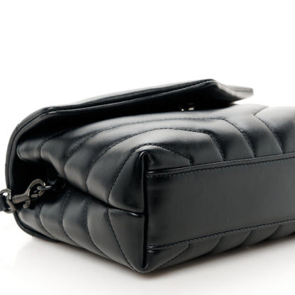 Saint Laurent Calfskin Y Quilted Monogram Monochrome Toy Loulou Crossbody Bag Black 10 of 11