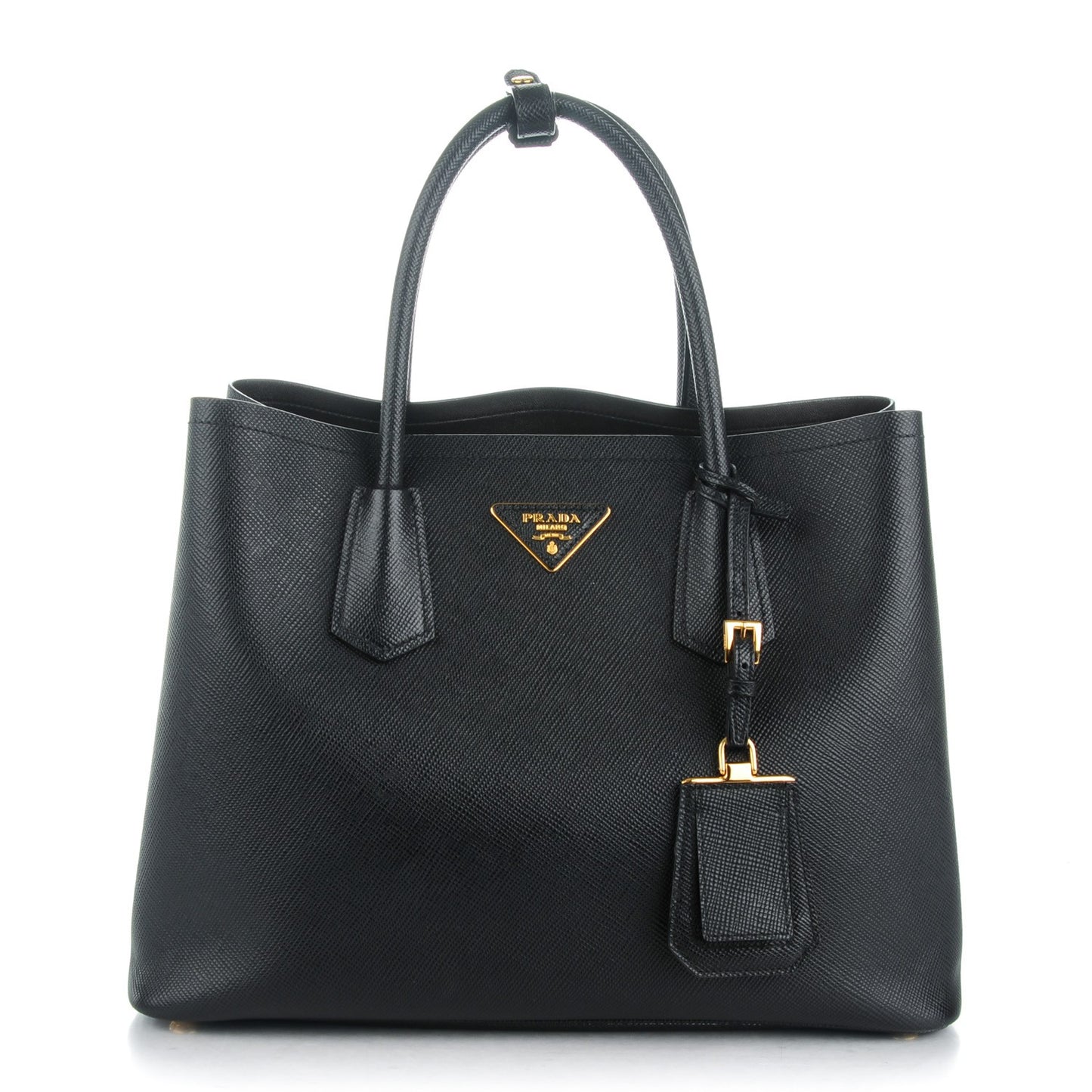 Saffiano Cuir Small Double Bag Nero Black