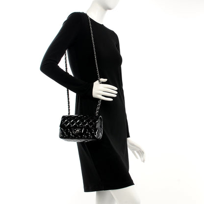 Chanel Patent Calfskin Quilted Mini Rectangular Flap Black 2 of 9