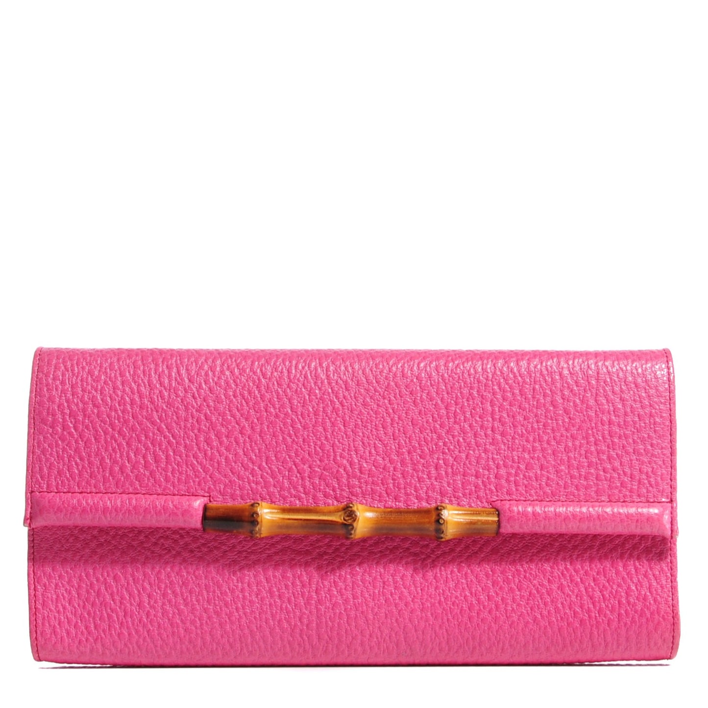 Calfskin Bamboo Bar Clutch Pink