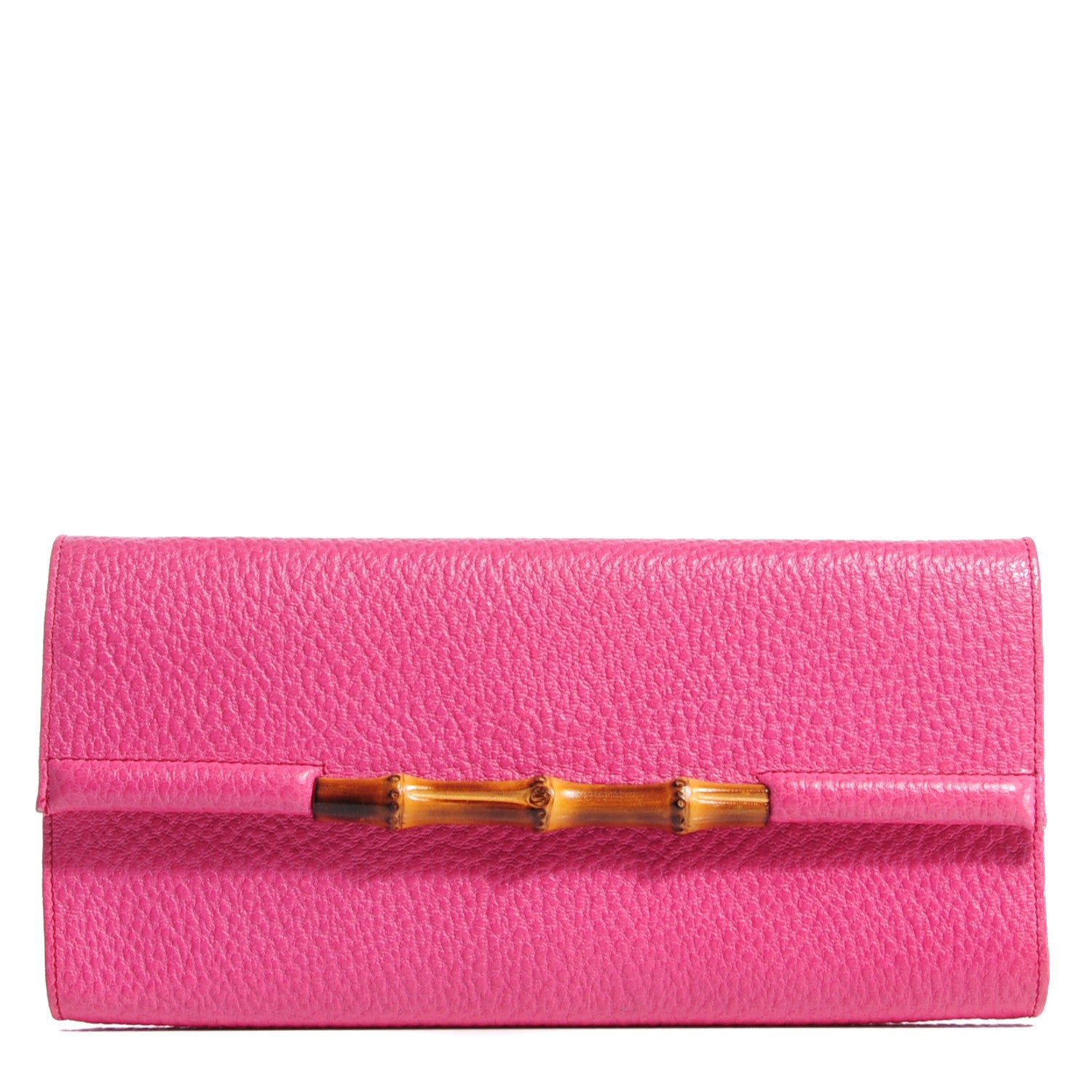 Gucci Calfskin Bamboo Bar Clutch Pink 1 of 6