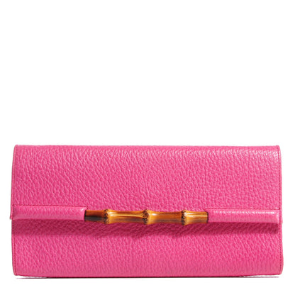 Gucci Calfskin Bamboo Bar Clutch Pink 1 of 6