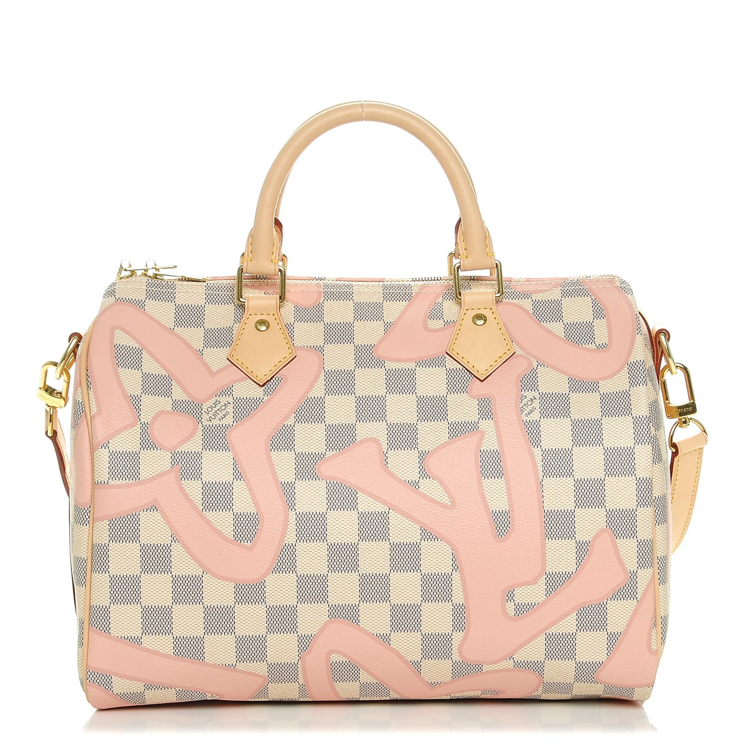 Louis Vuitton Damier Azur Tahitienne Speedy Bandouliere 30 Rose Ballerine 1 of 6