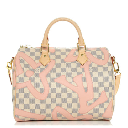 Louis Vuitton Damier Azur Tahitienne Speedy Bandouliere 30 Rose Ballerine 1 of 6