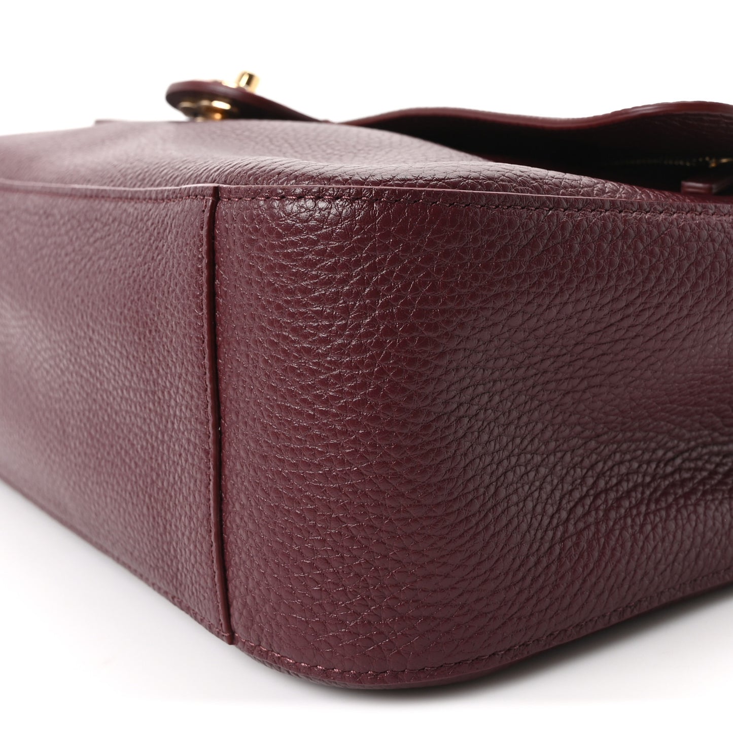 Grained Calfskin Small Souplissimo Maxi Flap Burgundy
