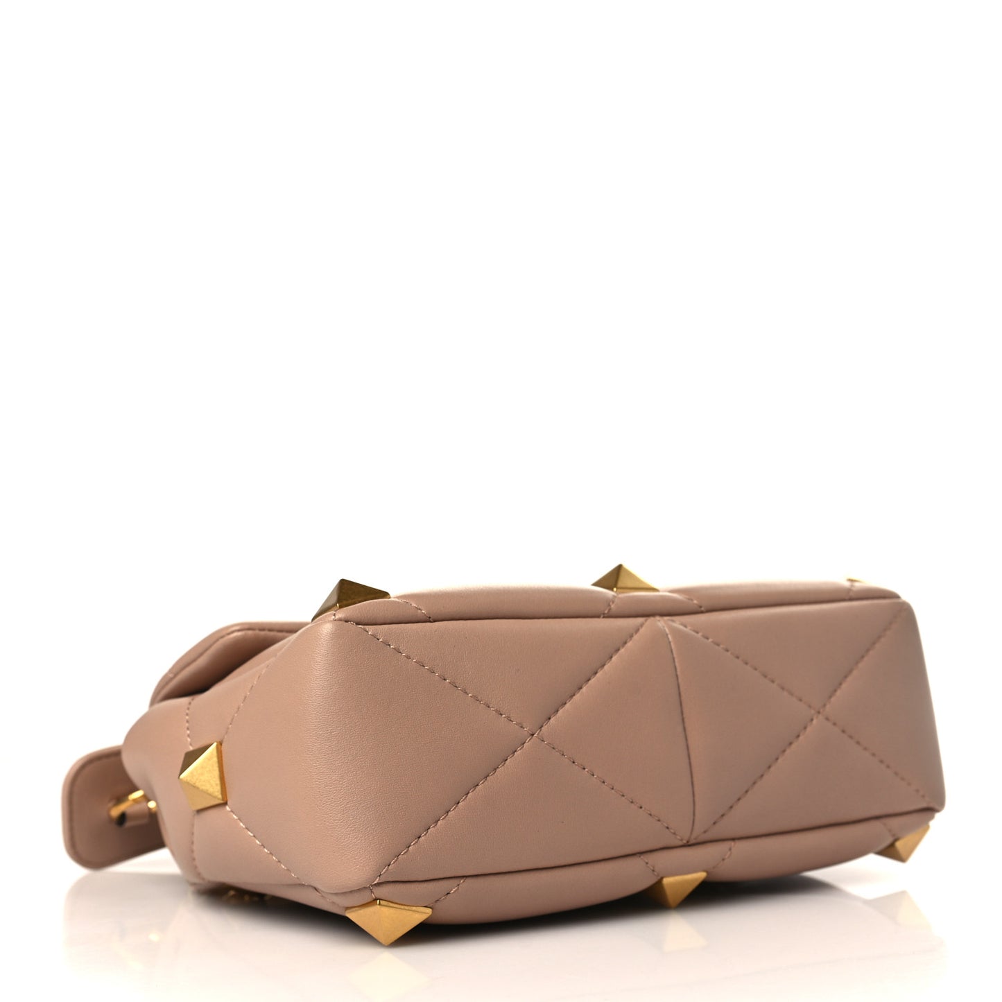 Nappa Medium Roman Stud Shoulder Bag Rose Cannelle