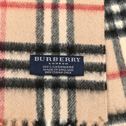 Burberry Cashmere Giant Heritage Check Fringe Scarf Camel 4 of 4