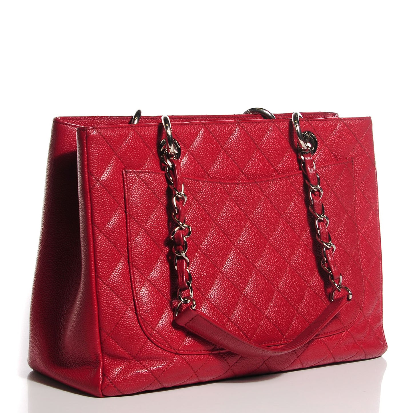 Caviar Quilted Grand Shopping Tote GST Red