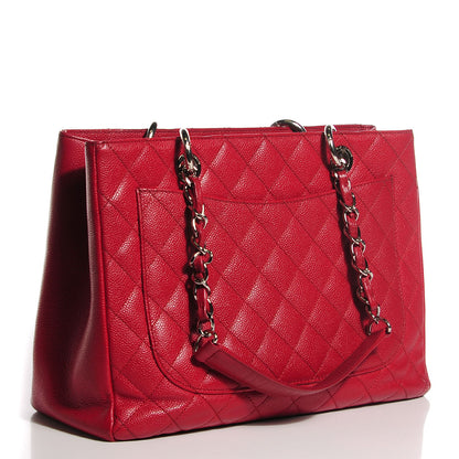 Chanel Caviar Quilted Grand Shopping Tote GST Red 3 of 7