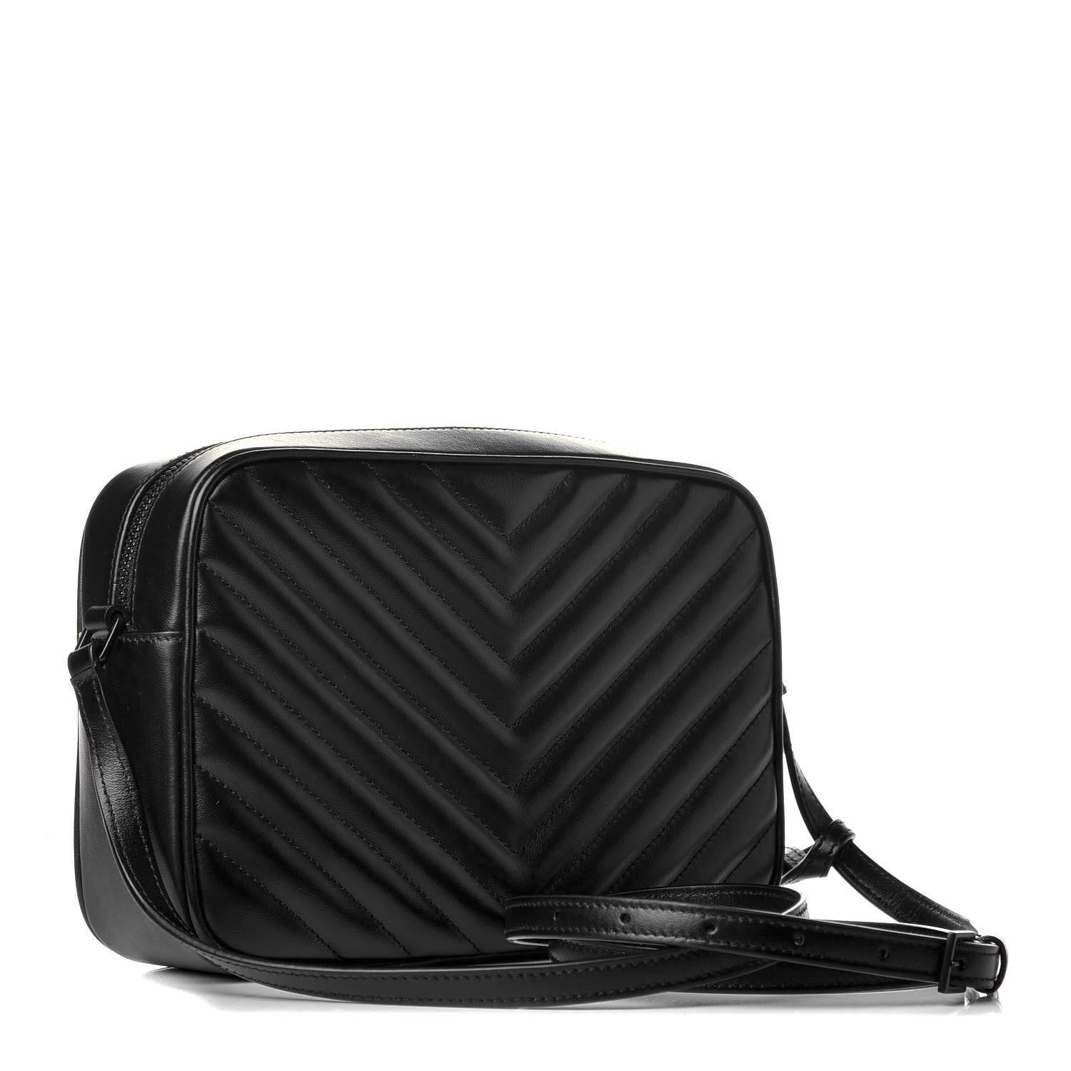 Saint Laurent Calfskin Matelasse Monogram Lou Camera Bag Black 3 of 8