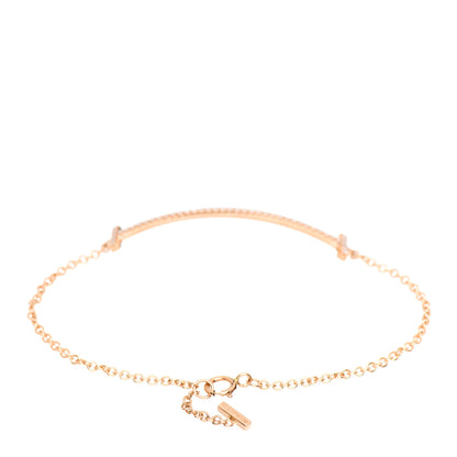 Tiffany 18K Rose Gold Diamond T Smile Bracelet 3 of 5
