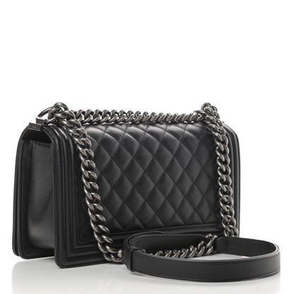 Chanel Calfskin Quilted Medium Boy Flap Black 3 of 11