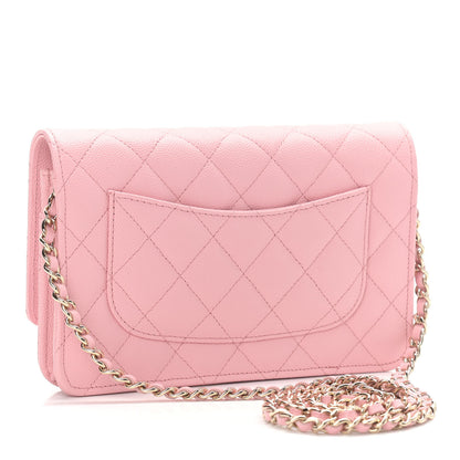 Chanel Caviar Quilted Wallet On Chain WOC Light Pink 2 of 9