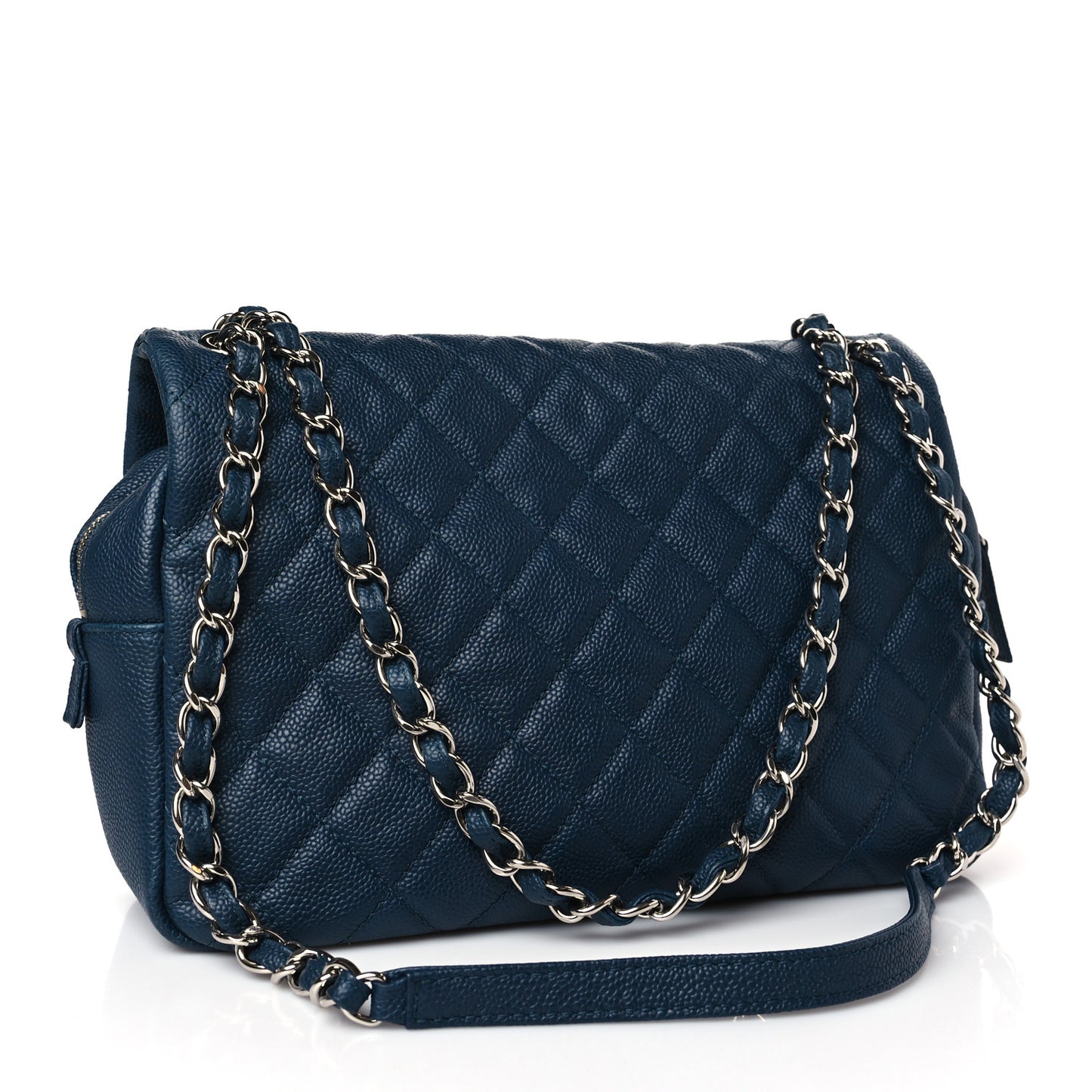 Caviar Quilted Jumbo Easy Flap Blue