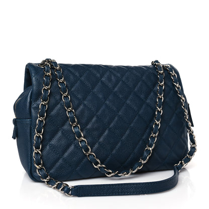 Chanel Caviar Quilted Jumbo Easy Flap Blue 3 of 10