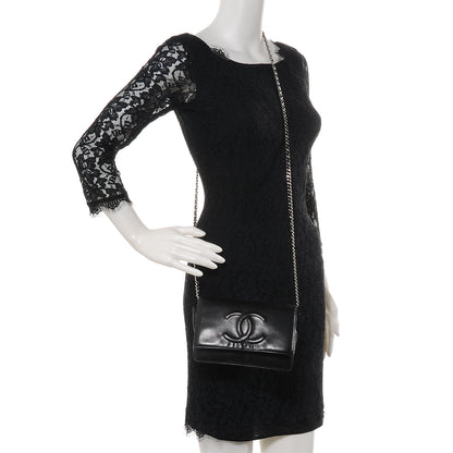 Chanel Lambskin Timeless CC Wallet On Chain WOC Black 2 of 9
