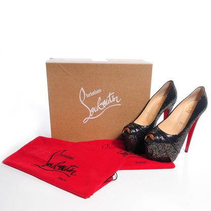 Christian Louboutin Glitter Spotlight Drapesse 160 Pumps 37.5 Blue Khol Black 9 of 9