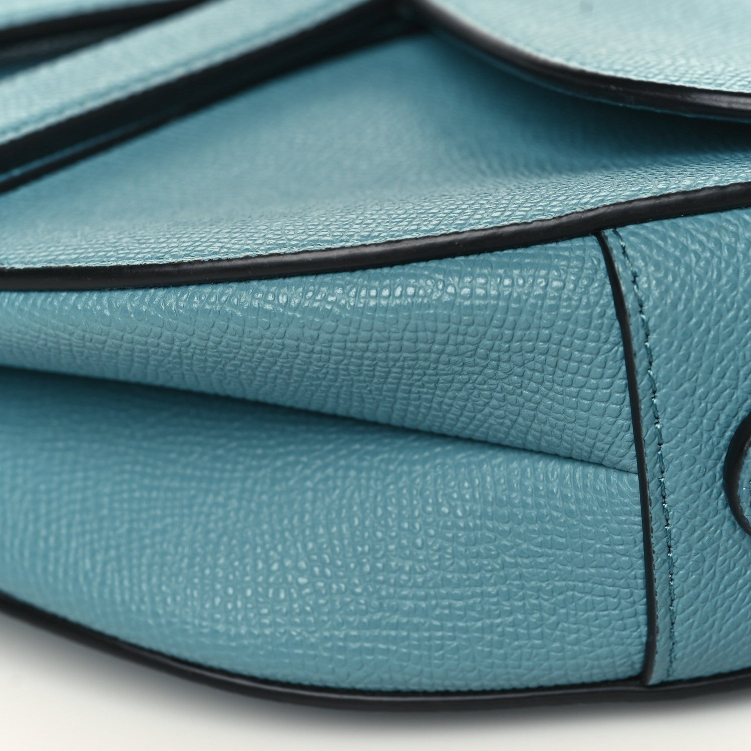 Christian Dior Grained Calfskin Saddle Bag Azure Blue 9 of 11