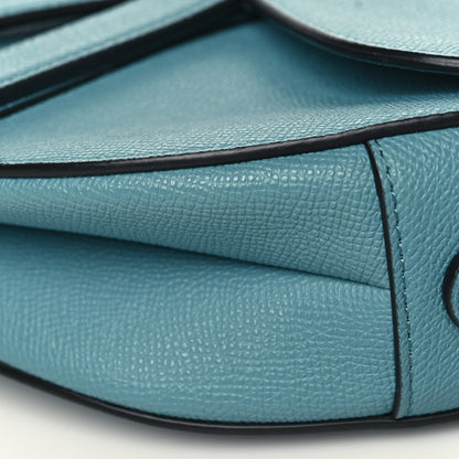 Christian Dior Grained Calfskin Saddle Bag Azure Blue 9 of 11