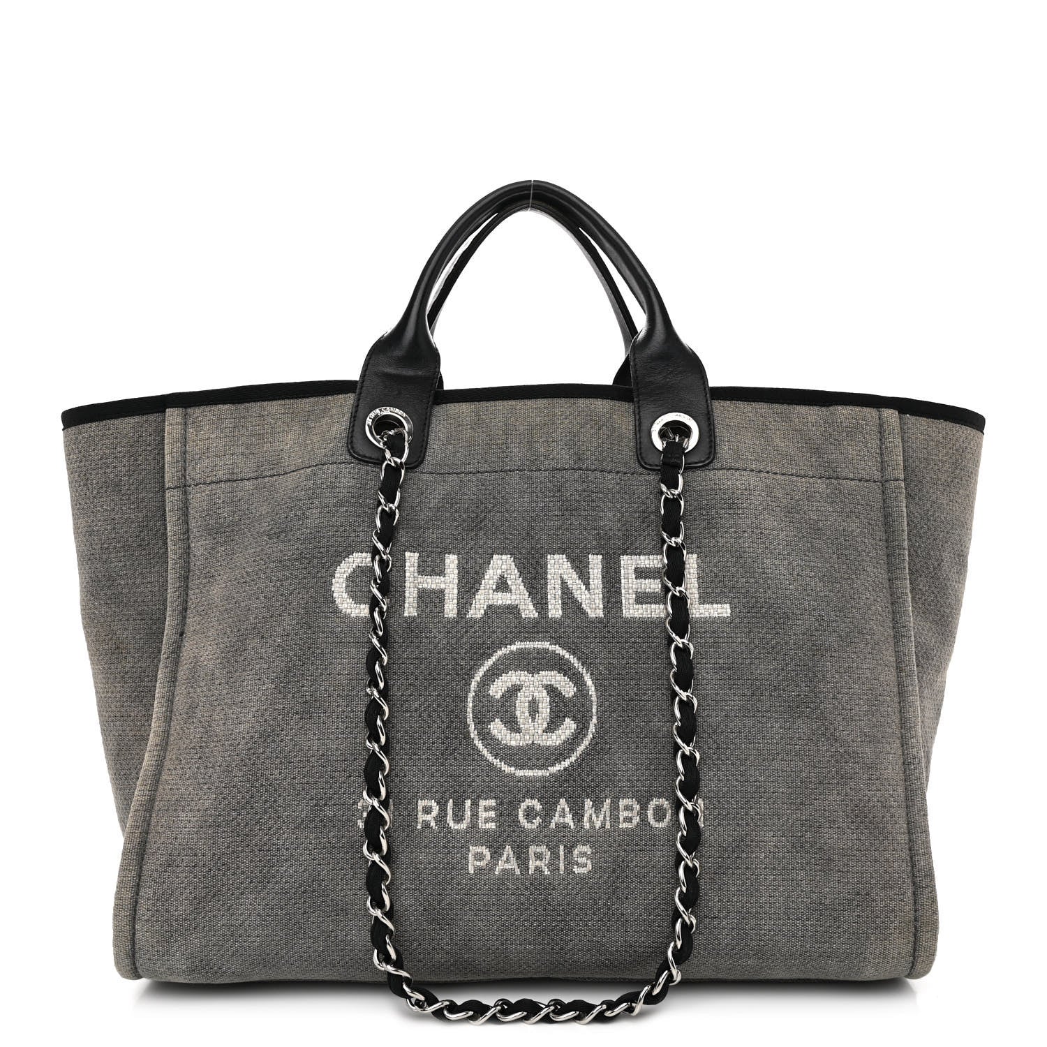 Chanel Canvas Medium Deauville Tote Grey 1 of 10