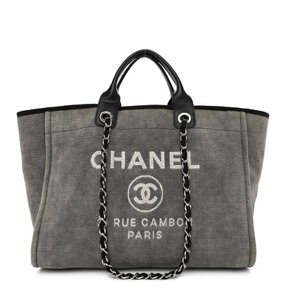 Chanel Canvas Medium Deauville Tote Grey 1 of 10