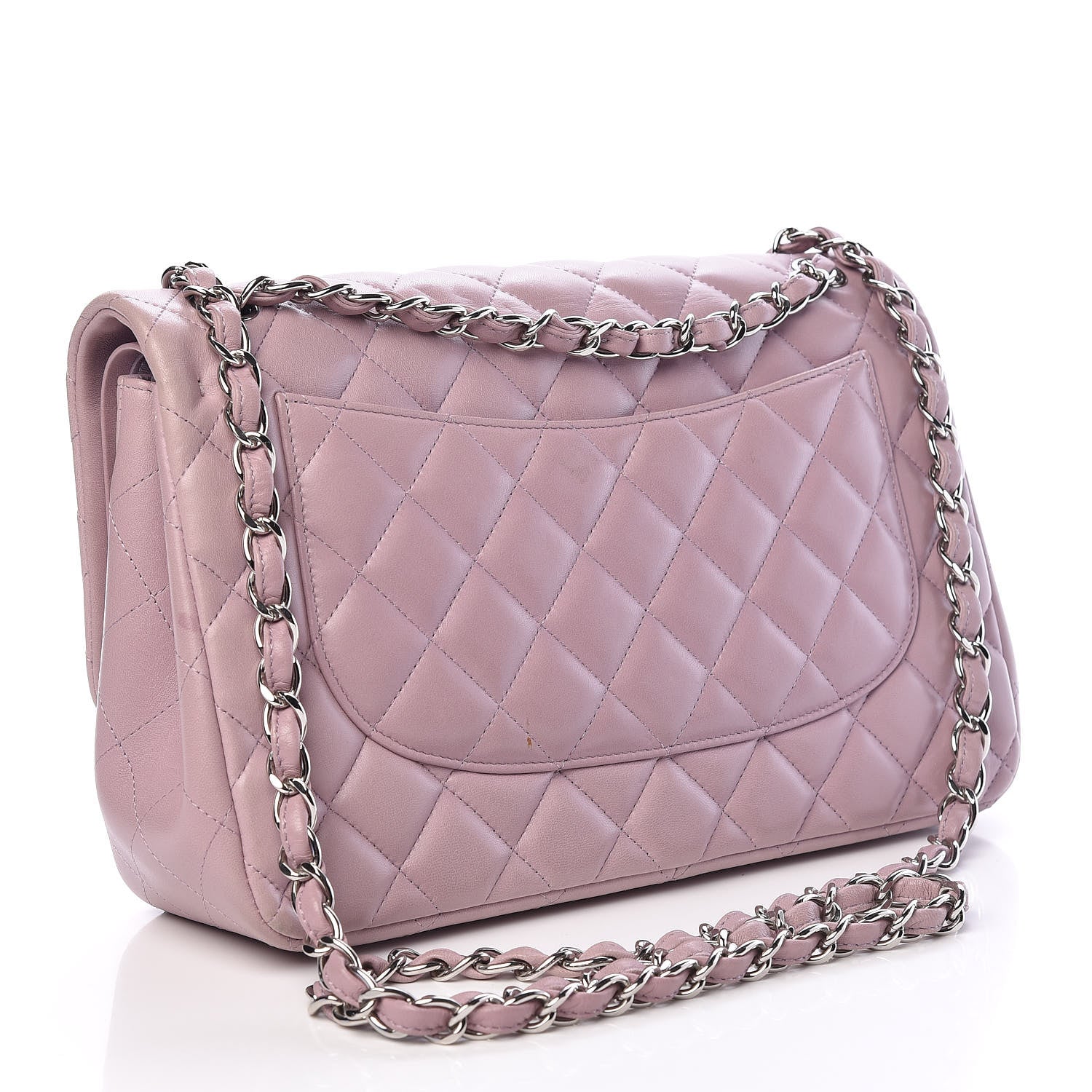 Chanel Lambskin Quilted Jumbo Double Flap Light Purple 3 of 17