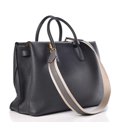 MCM Grained Calfskin Large Milla Tote Phantom Grey 4 of 14