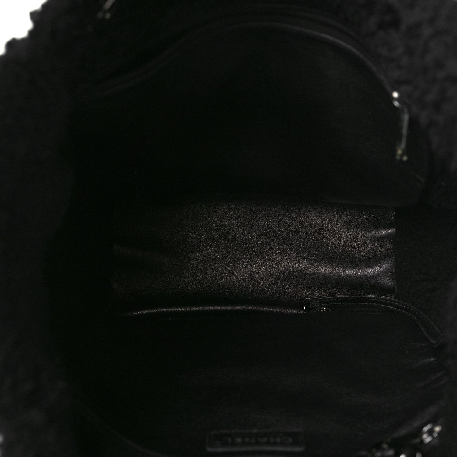 Chanel Lambskin Shearling Small Coco Neige Shopping Tote Black 5 of 8
