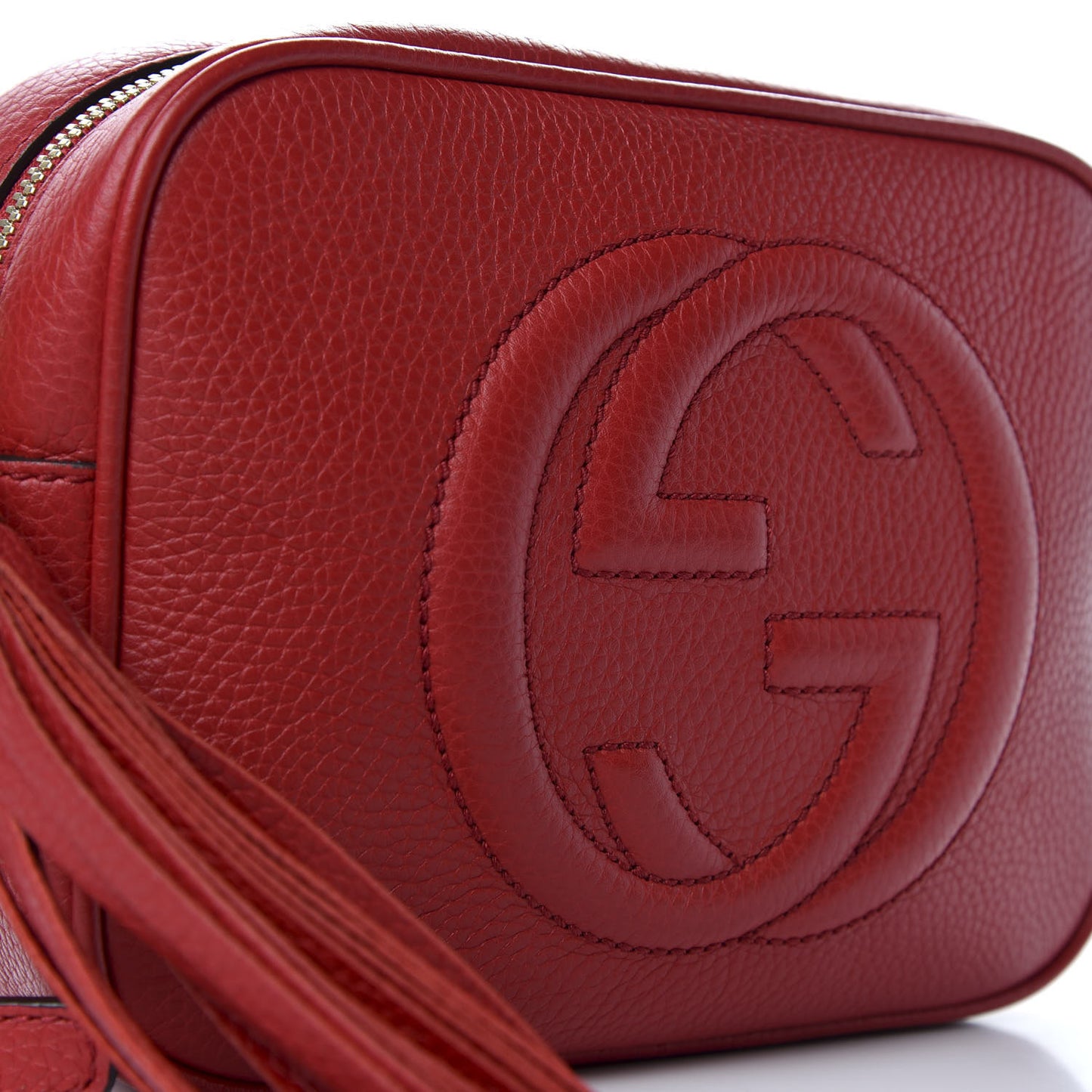 Pebbled Calfskin Small Soho Disco Bag Tabasco Red