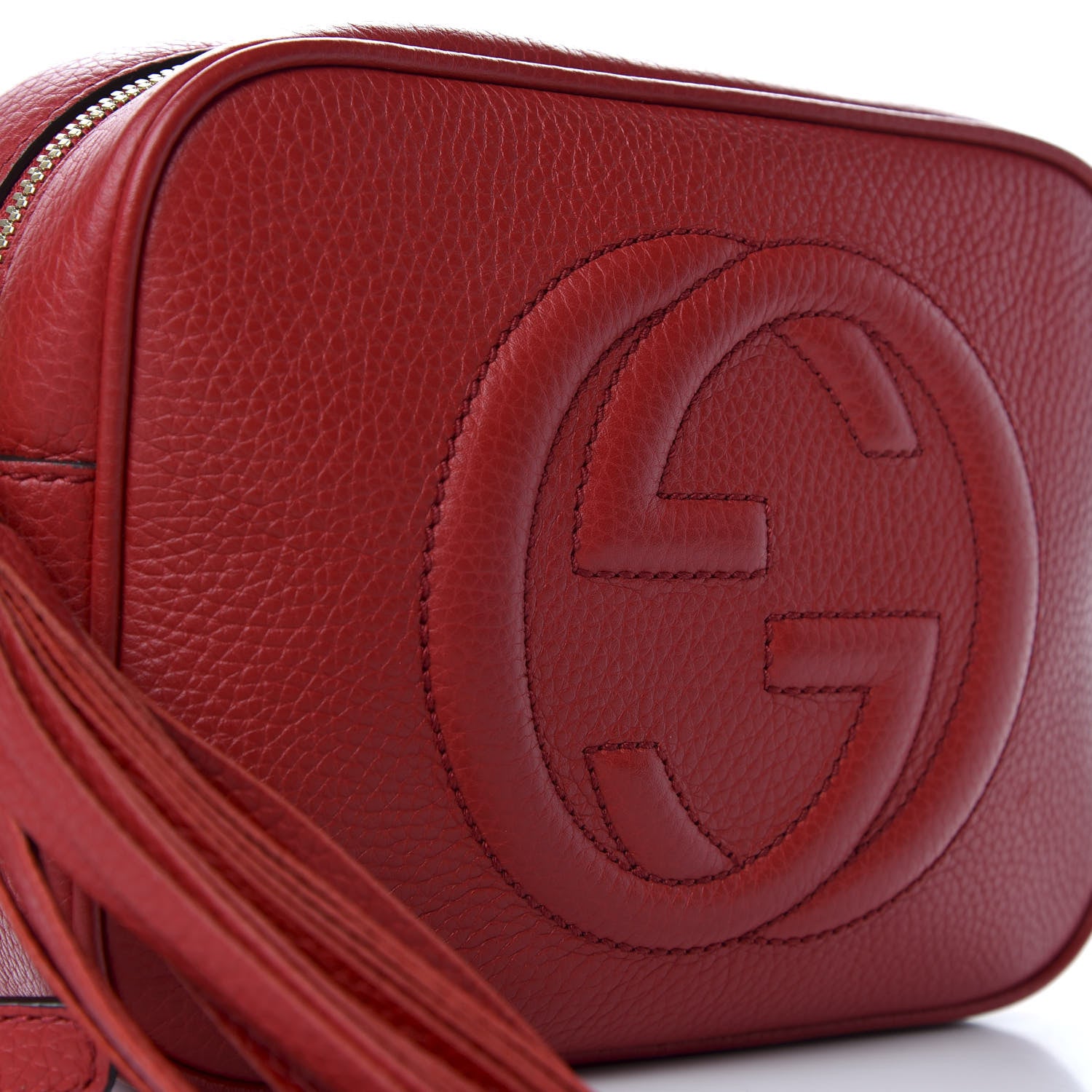 Gucci Pebbled Calfskin Small Soho Disco Bag Tabasco Red 9 of 9