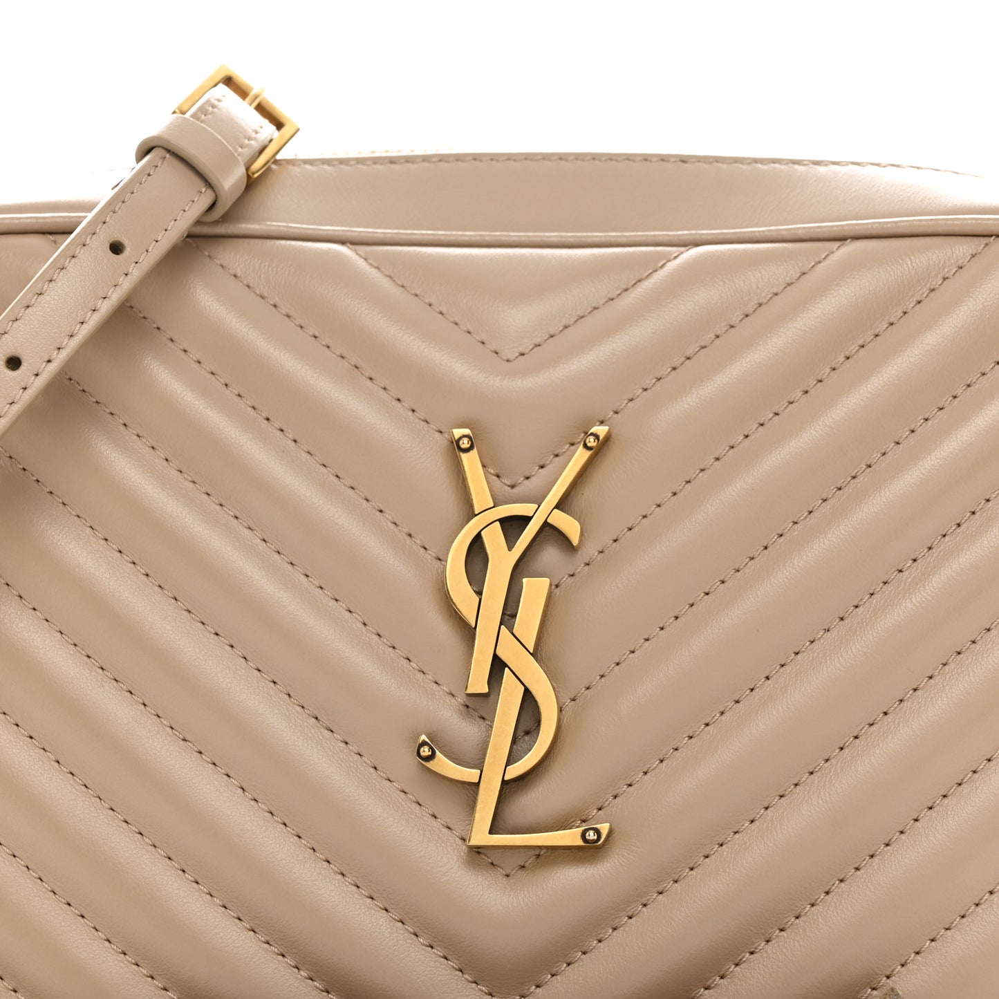 Calfskin Matelasse Monogram Lou Camera Bag Dark Beige