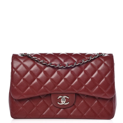 Chanel Caviar Quilted Jumbo Double Flap Burgundy 1 of 10