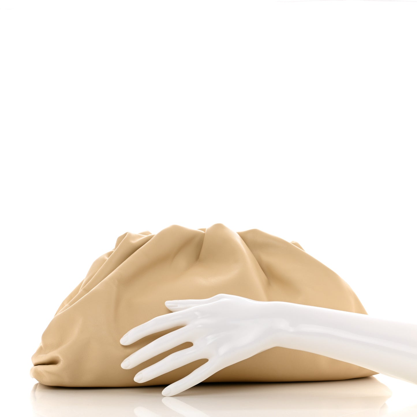 Smooth Butter Calf The Pouch Oversized Clutch Nude