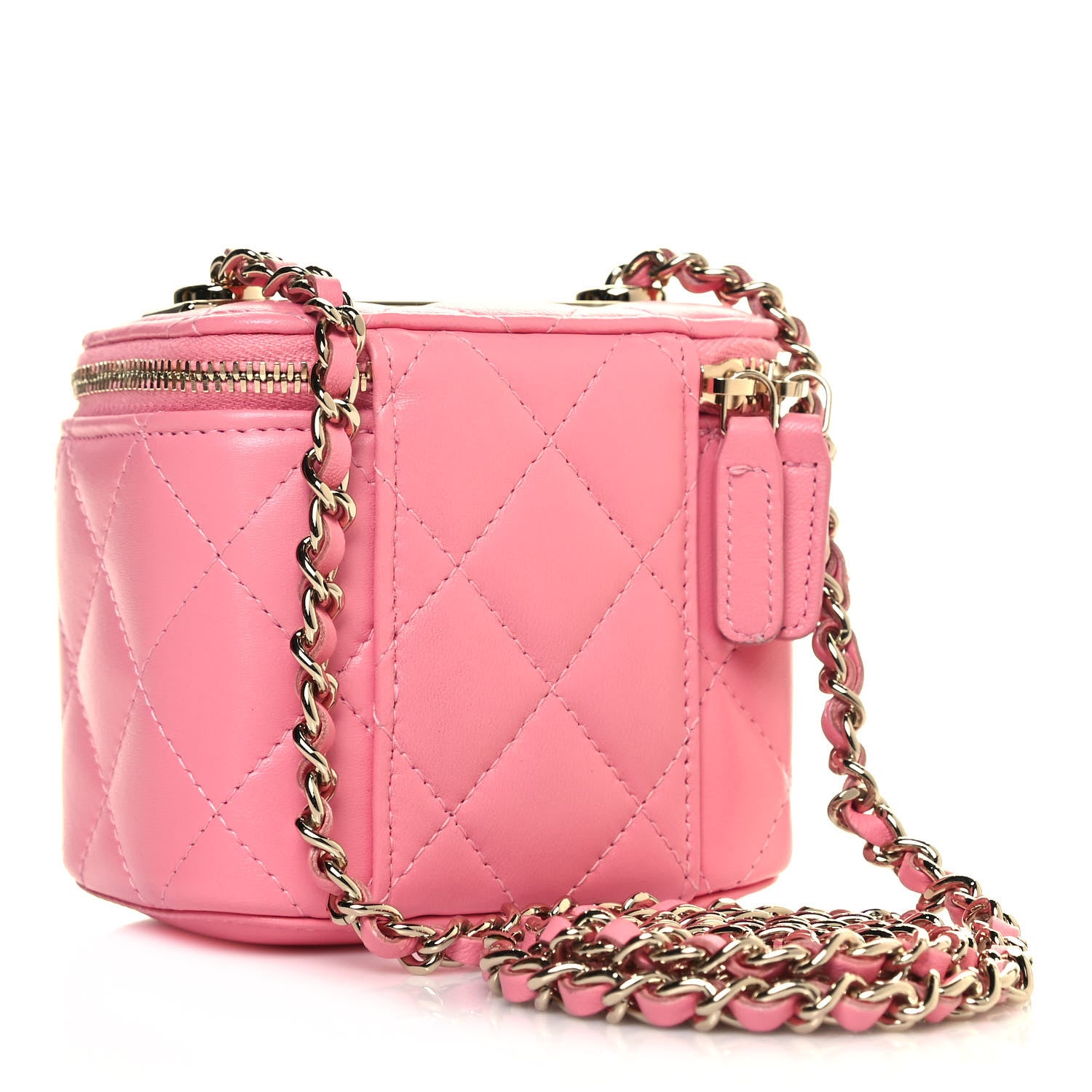 Chanel Lambskin Quilted Trendy Mini Vanity Case With Chain Pale Pink 2 of 13