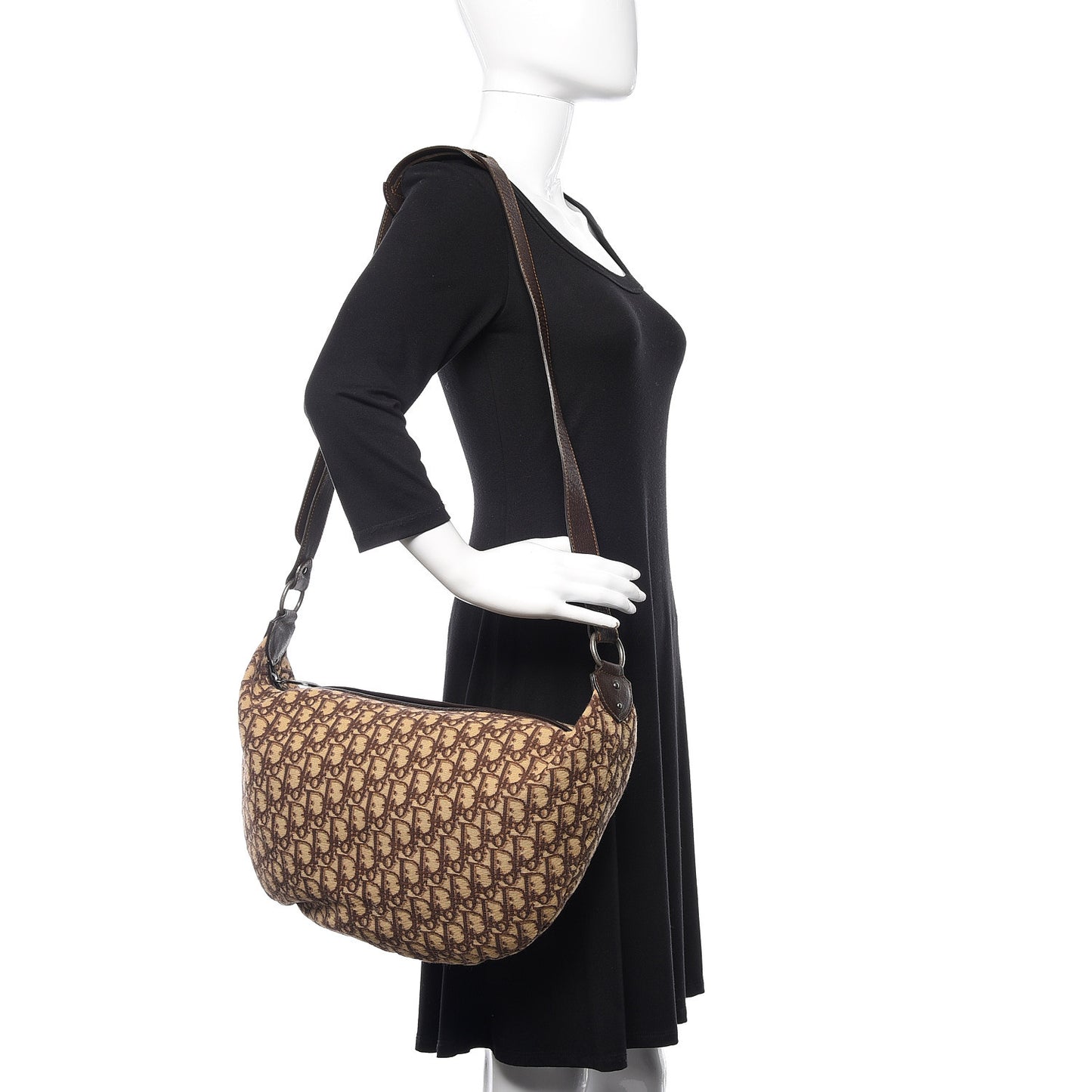 Monogram Buckle Hobo Marron Fonce