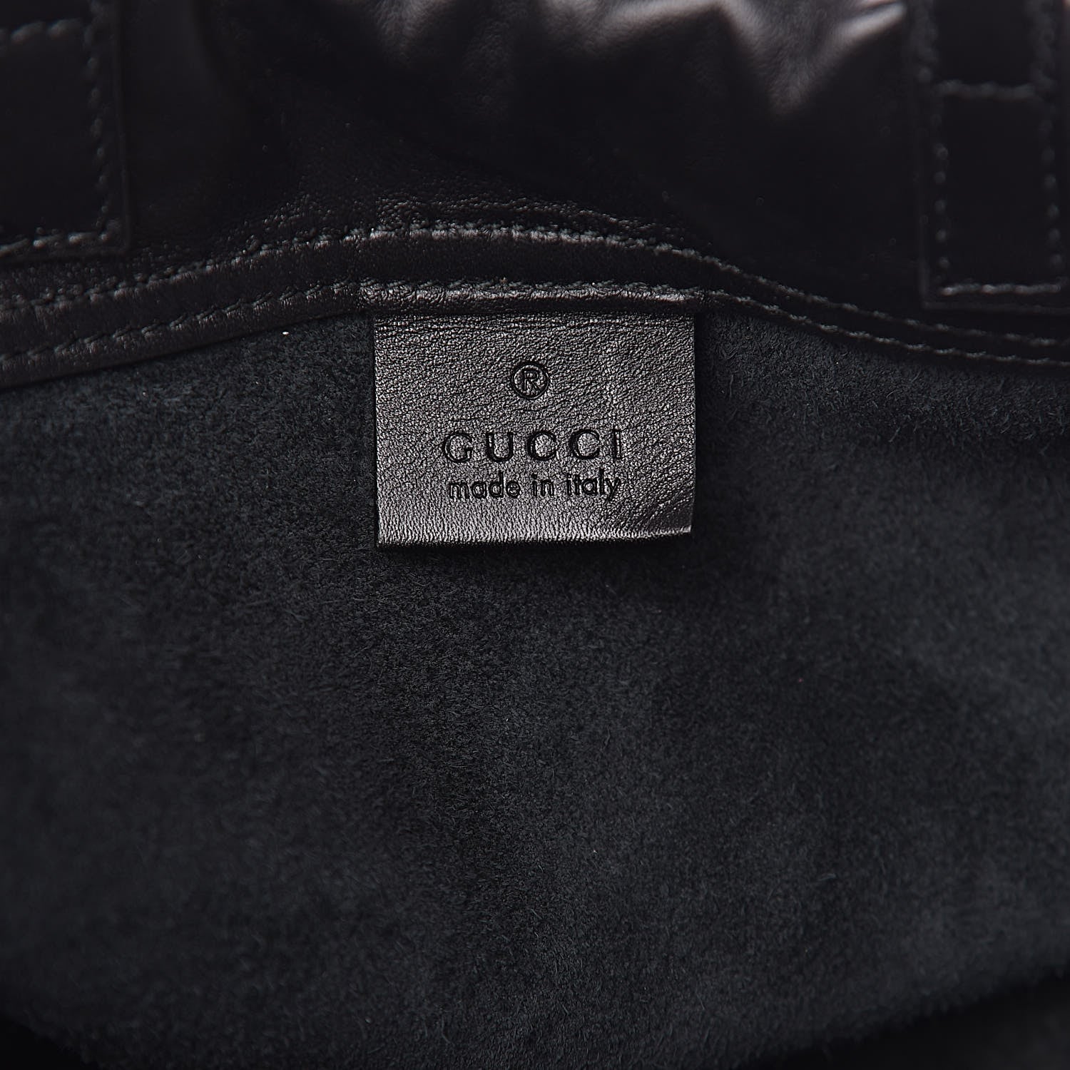 Gucci Calfskin Logo Drawstring Backpack Black 7 of 12