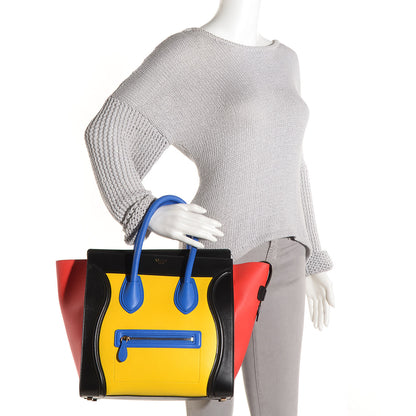 Celine Smooth Calfskin Mini Tri-Color Luggage Sunflower 2 of 9