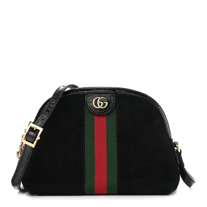 Gucci Suede Patent Web GG Small Ophidia Dome Shoulder Bag Black 1 of 11
