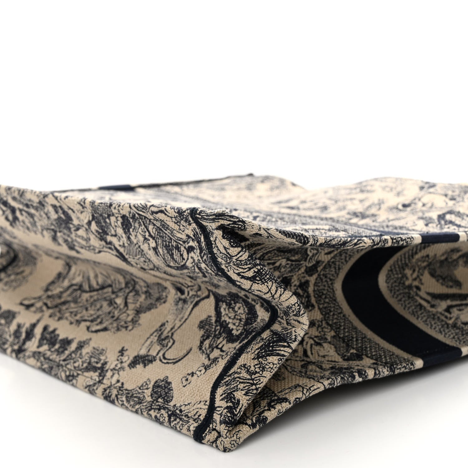 Christian Dior Canvas Embroidered Large Dioriviera Toile De Jouy Book Tote Black 9 of 10