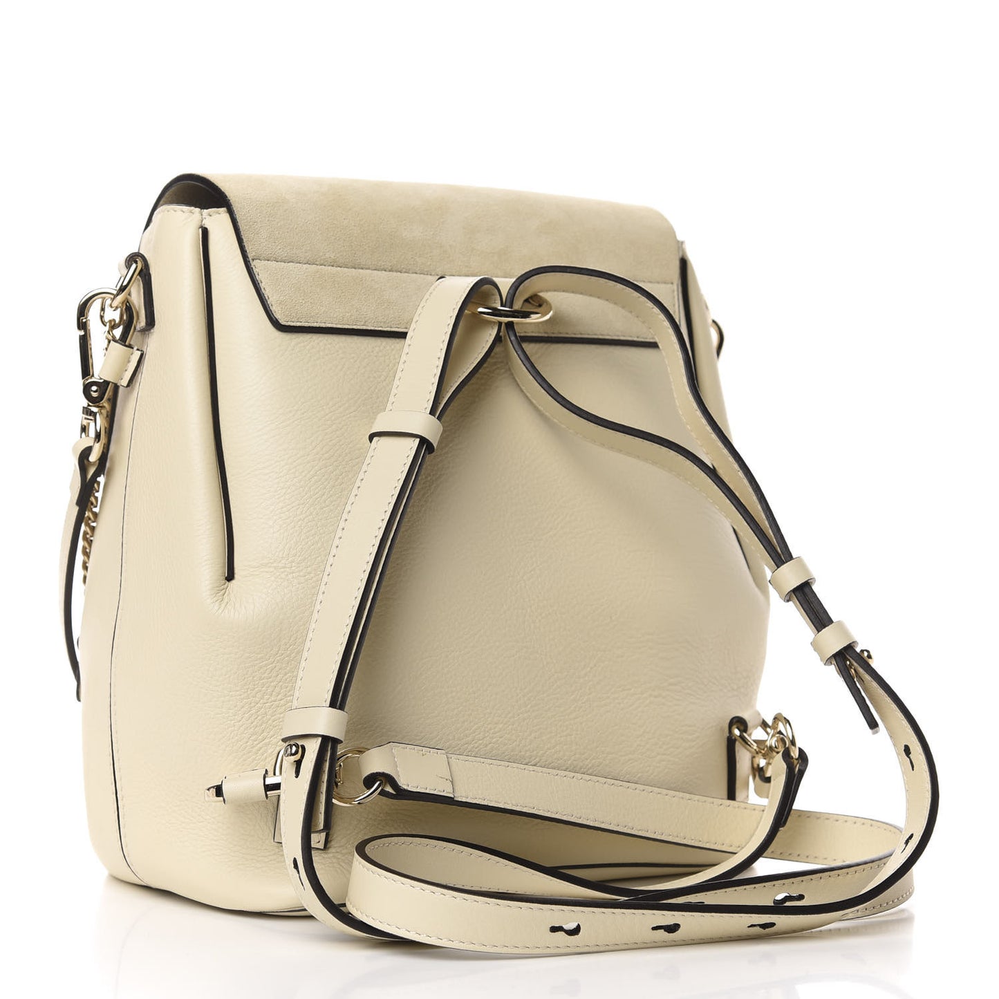 Suede Calfskin Medium Faye Backpack Off White