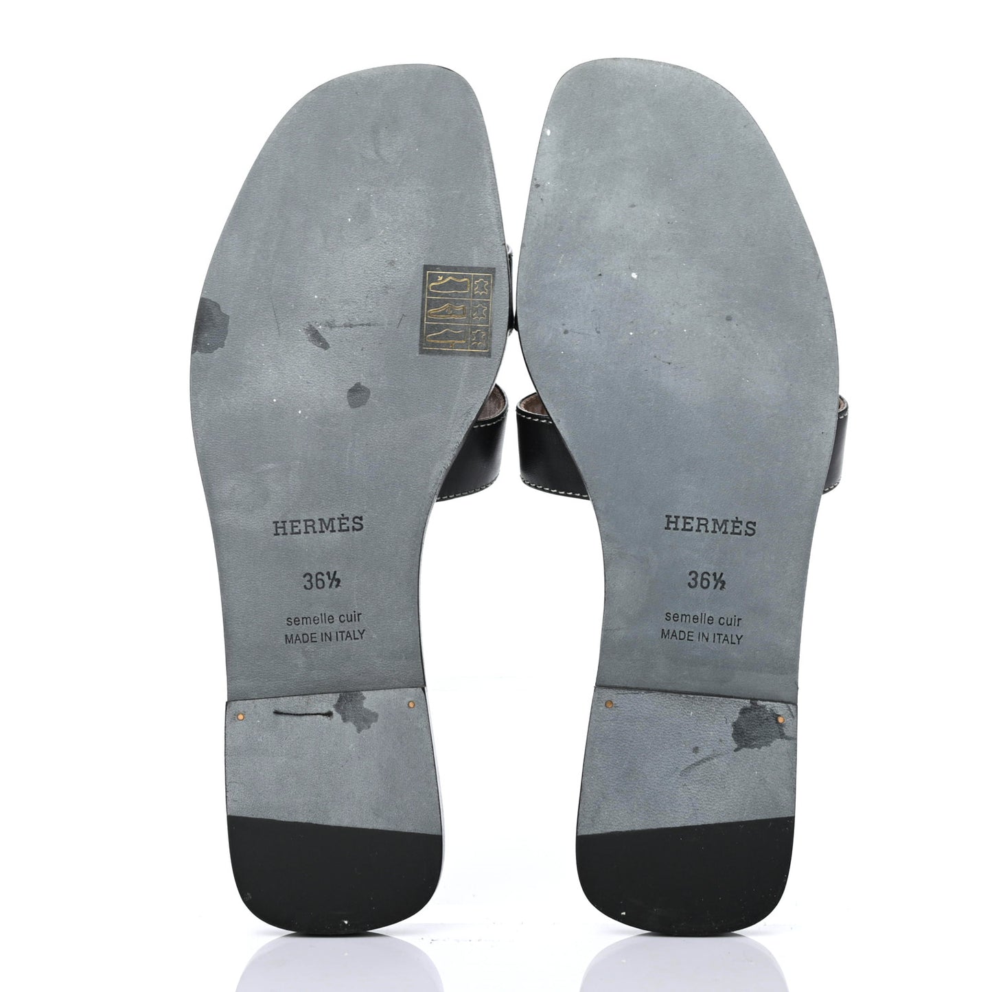 Box Calfskin Oran Sandals 36.5 Black