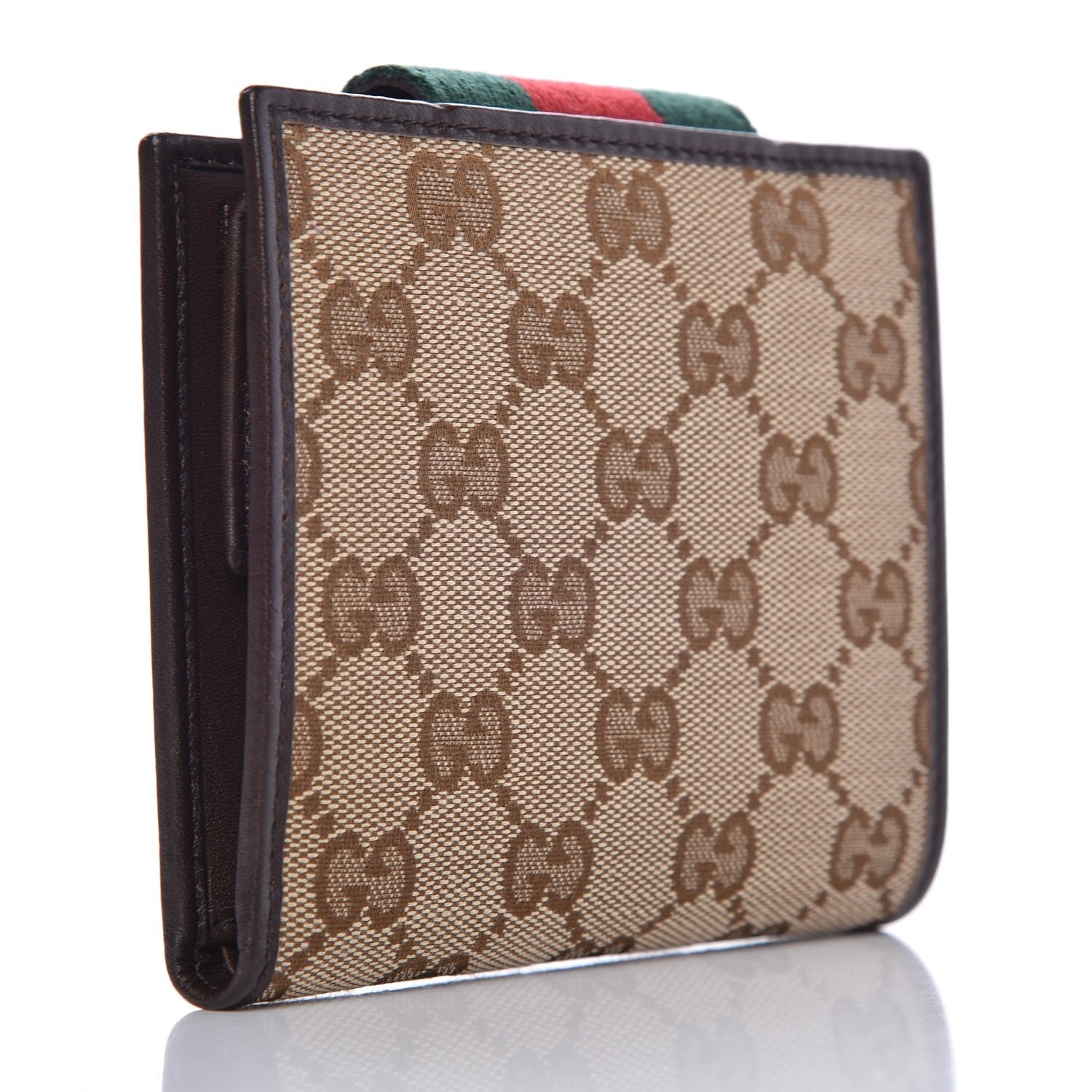 Gucci Monogram Web Ladies Web French Wallet Brown 3 of 7