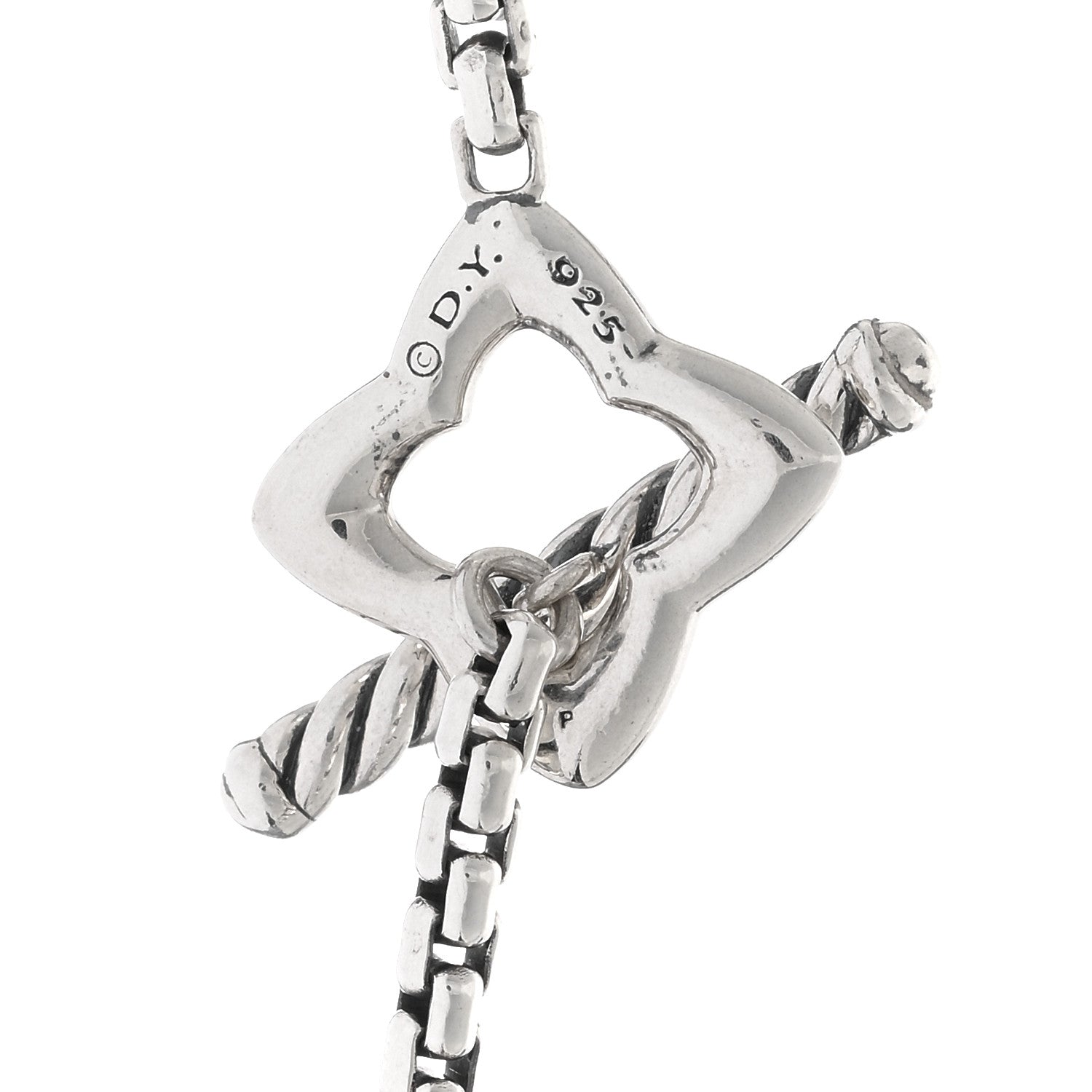 David Yurman Sterling Silver 25mm Quatrefoil Chain Necklace 4 of 5