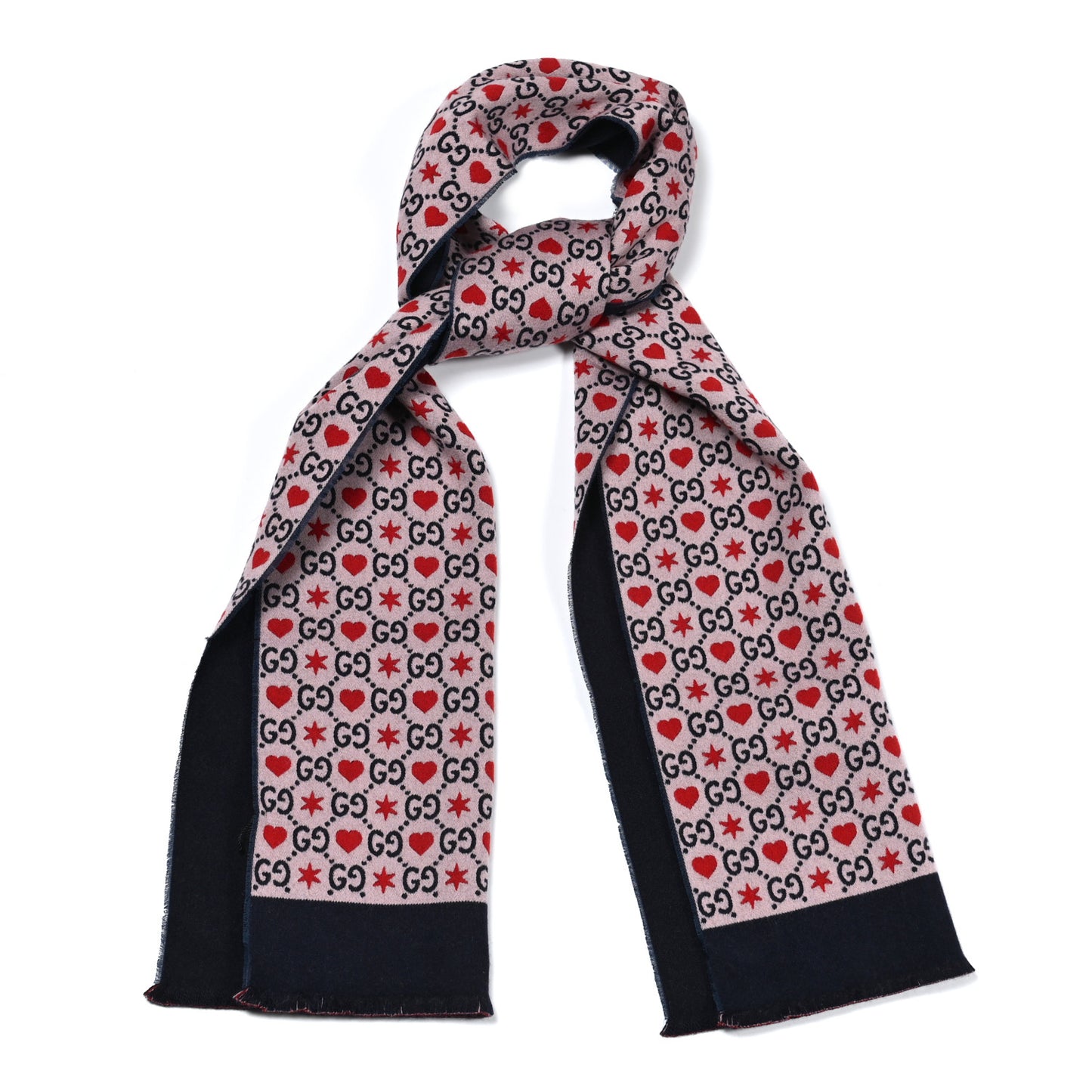 Wool Cotton GG Monogram MHerry Scarf Violet Pink