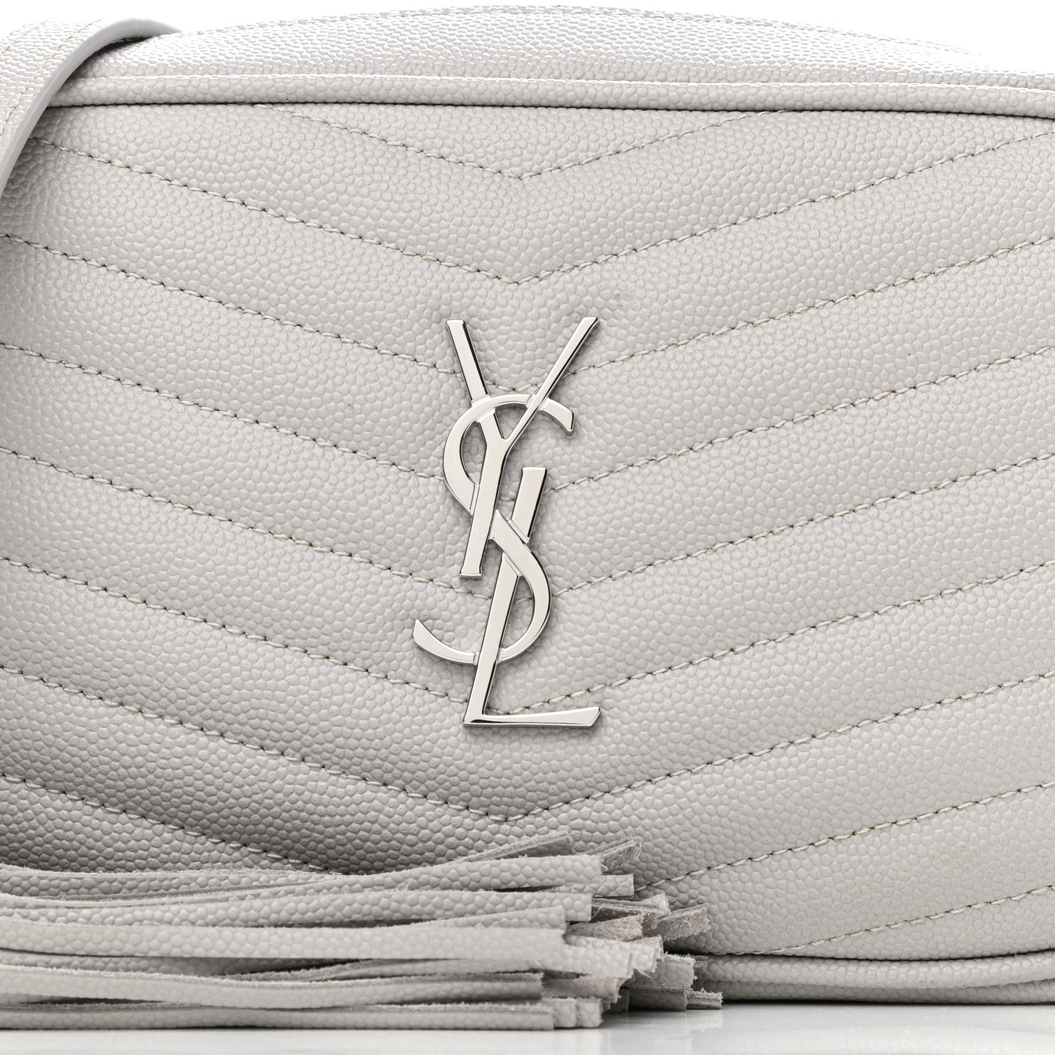 Saint Laurent Grain De Poudre Matelasse Monogram Mini Lou Camera Bag Granite 8 of 13