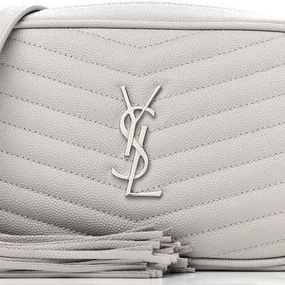 Saint Laurent Grain De Poudre Matelasse Monogram Mini Lou Camera Bag Granite 8 of 13