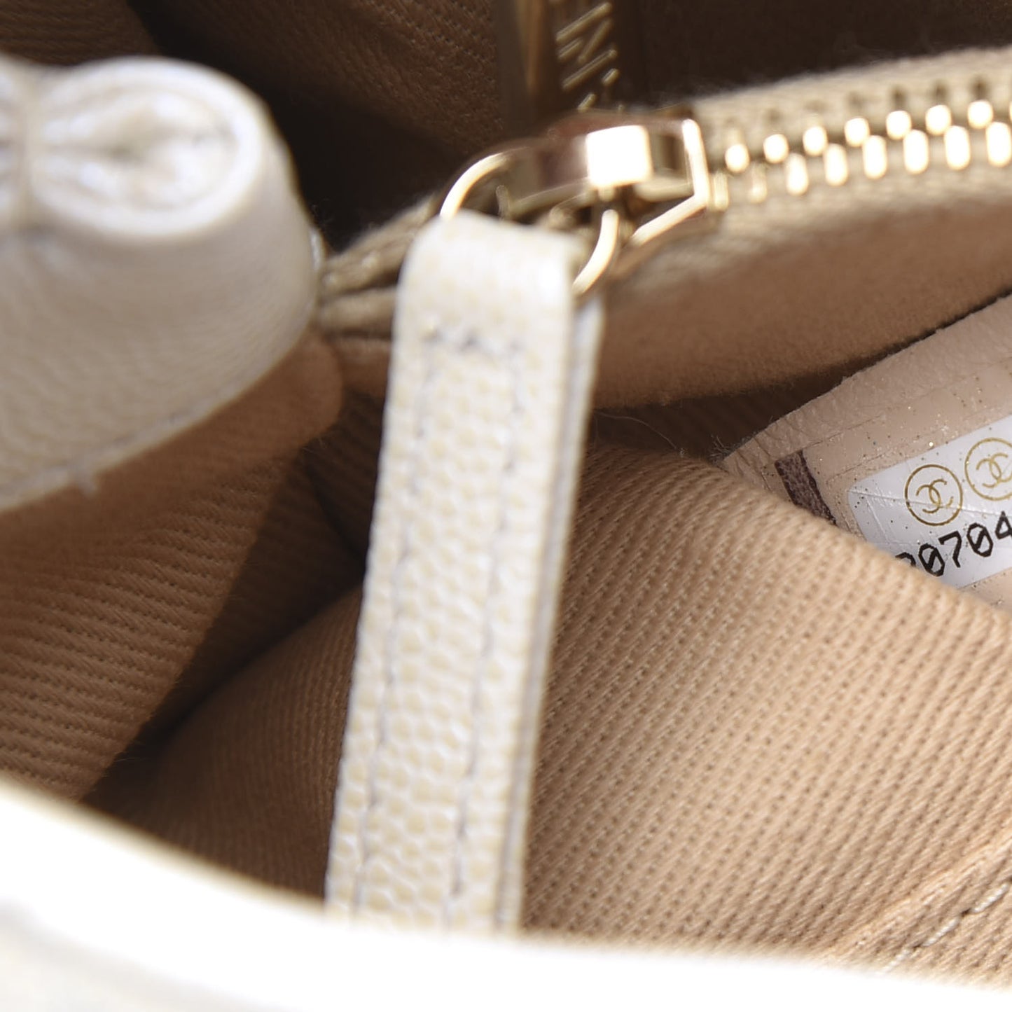 Iridescent Caviar Quilted Small Coco Handle Flap White