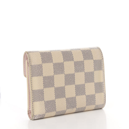 Louis Vuitton Damier Azur Victorine Wallet Rose Ballerine 3 of 10